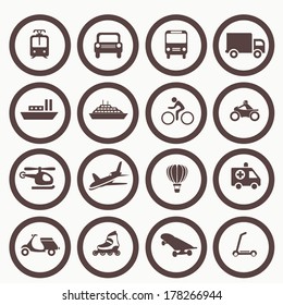 Transportation icons design elements. Vector illustration. Simple icon