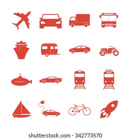 Transportation icons. Flat design style eps 10