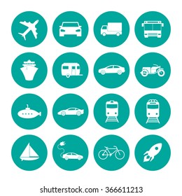 Transportation icons. Flat design style eps 10