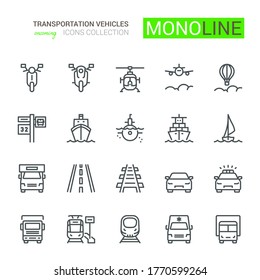 Iconos de transporte, Front View, parte III. Concepto de monolina
Los iconos fueron creados en una cuadrícula perfecta de 48x48 píxeles alineados, que proporciona un aspecto limpio y nítido. Peso ajustable del trazo. 