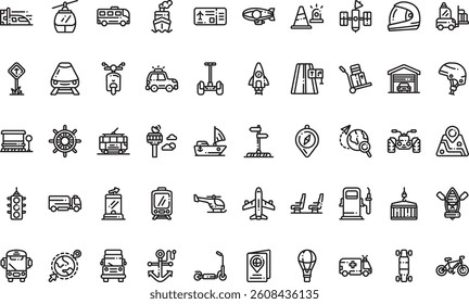 Transportation icons High-Quality Vector Icons Collection with Editable Stroke. Ideal for Professional and Creative Projects