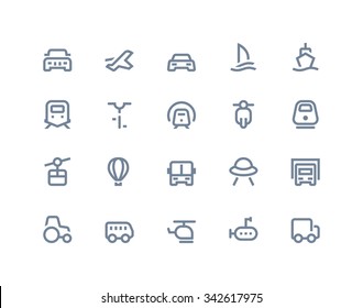 Iconos de transporte Serie de líneas