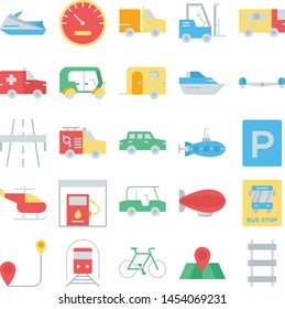 Transportation icons pack. Isolated transportation symbols collection. Graphic icons element