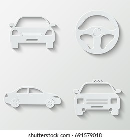 Transportation icons - paper  set