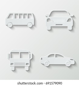 Transportation icons - paper  set