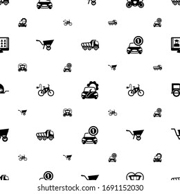 el patrón de iconos de transporte es transparente. Incluye Tipper relleno editable, servicio de reparación de Camiones, Brougham, Wheelbarrow, iconos de bicicleta elektro. iconos de transporte para web y móvil.