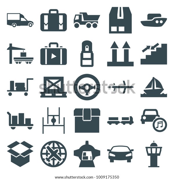 Transportation Icons Set 25 Editable Filled Stock Vector Royalty Free 1009175350 5485