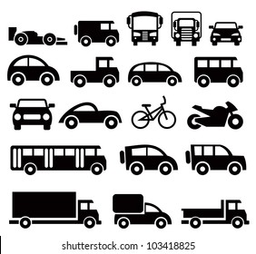 transportation icons set