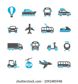 Transportation icons set