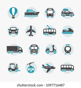 Transportation icons set