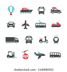 Transportation icons set