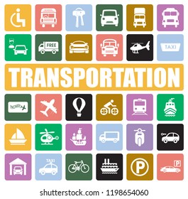 Transportation icons set