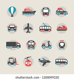 Transportation icons set