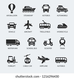 Transportation icons set