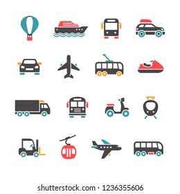 Transportation icons set