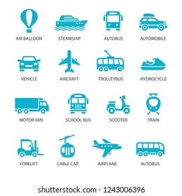 Transportation icons set