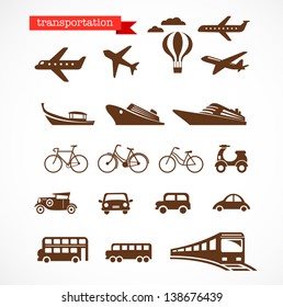 transportation icons set