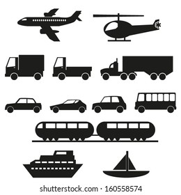 Transportation icons set