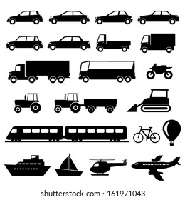 Transportation icons set