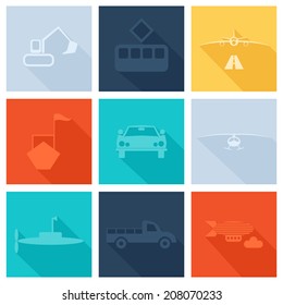 Transportation icons set