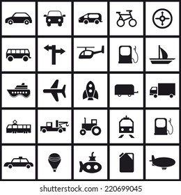 Transportation icons set.