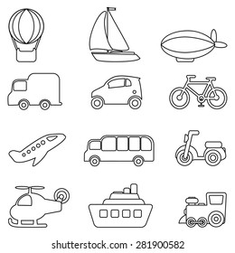 Transportation icons set
