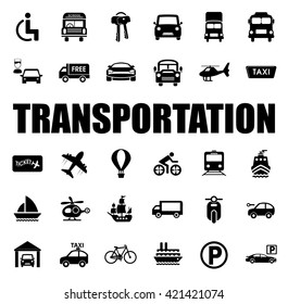 Transportation icons set