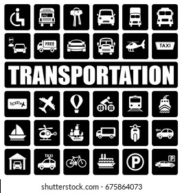 Transportation icons set