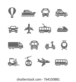 Transportation icons set