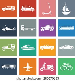 Transportation icons set. EPS-10.