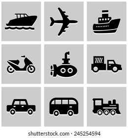 Transportation icons set great for any use. Vector EPS10.