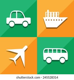 Transportation icons set great for any use. Vector EPS10.