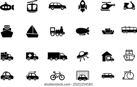 transportation icons set, great for digital projects, city navigation tools, transportation-related designs, travel icons, travel, hotels, and trips