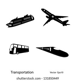 Transportation icons set isolated on white.vector eps10