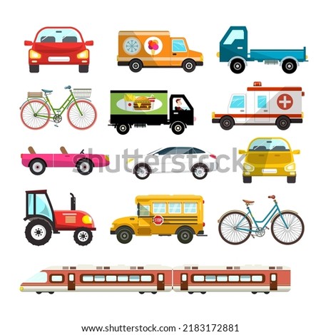 Transportation icons set isolated on white background - vector
