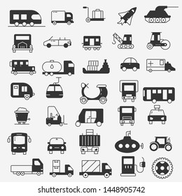 Transportation icons set. New trendy icon transportation icon set vector symbol.