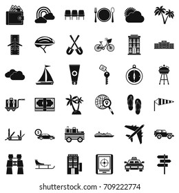 Transportation icons set. Simple style of 36 transportation vector icons for web isolated on white background