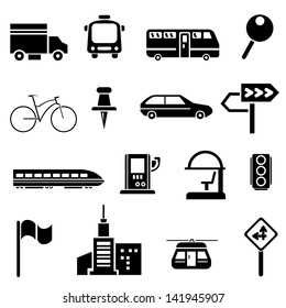 transportation icons set, traffic icons set