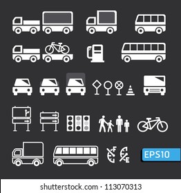 transportation icons set vector