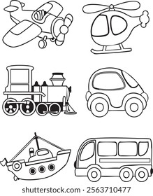 Transportation icons set vector clipart 