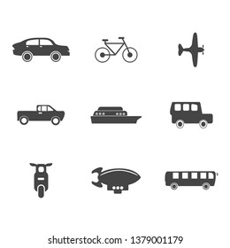 transportation icons set. Vector illustration. car icons