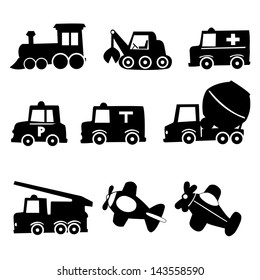 Transportation Icons Set, Vector Illustration EPS 10.