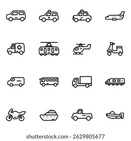Transportation icons set vector illustration