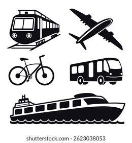 transportation icons set vector template