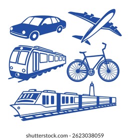 transportation icons set vector template