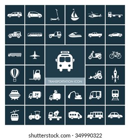 Transportation icons set. Vehicle Icons.