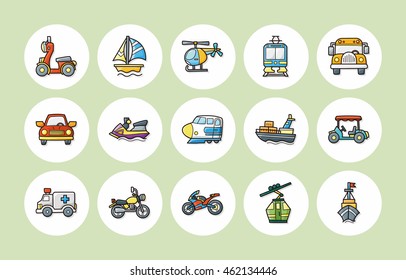 Transportation icons set,eps10