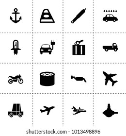 Transportation icons. vector collection filled transportation icons. includes symbols such as oil filter, suspension, spherical bearing. use for web, mobile and ui design.