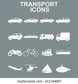 Transportation icons. Vector concept illustration for design.
