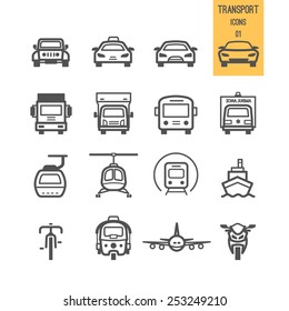 Transportation icons. Vector illustration.